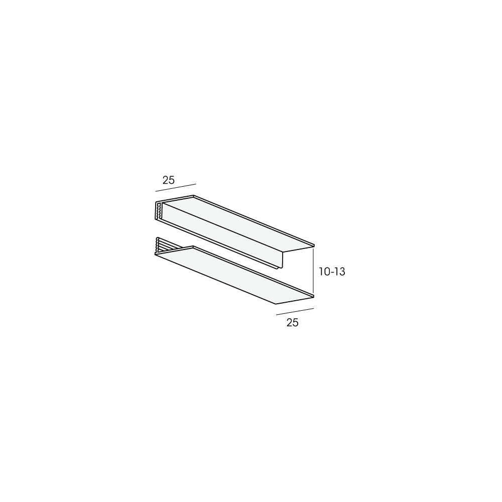 PVC omrandingsprofiel 2-delig 10 mm Bianco lengte 270 cm