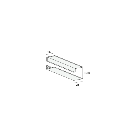 PVC omrandingsprofiel 2-delig 10 mm Brillante lengte 270 cm