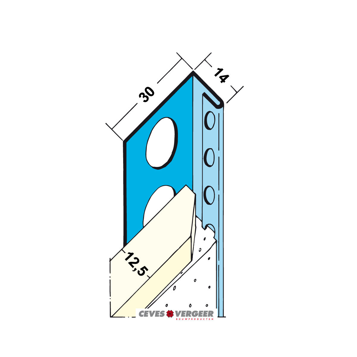 Stucstop/aansluitprofiel 1131 voor gipspl. 12.5 mm verz. staal 300 cm