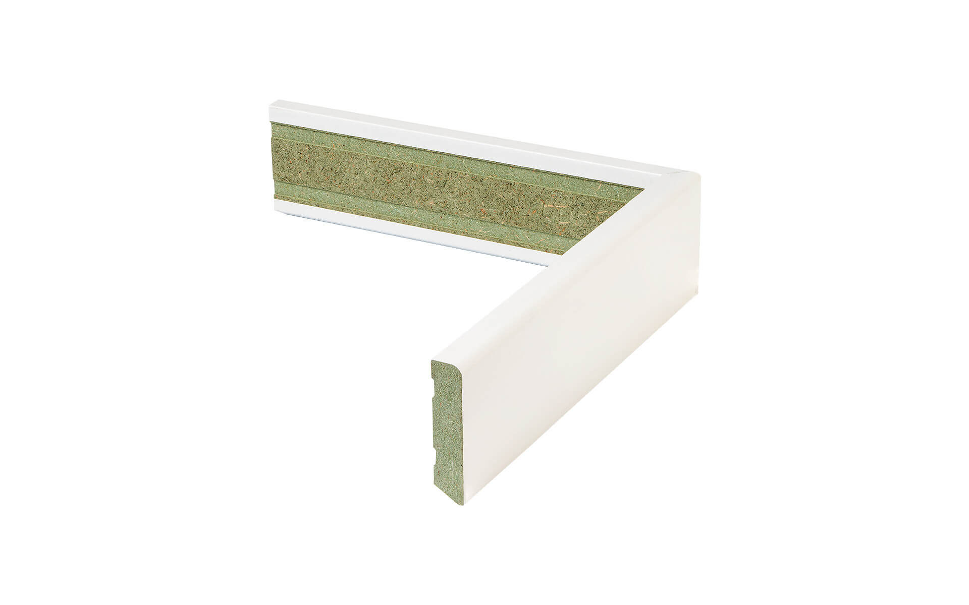 12 x 70 x 4880 mm MDF Plint V313 PVC RAL 9010 wit FSC
