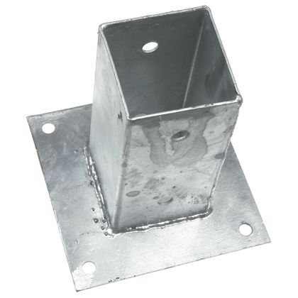 Paalhouder met plaat verzinkt 71 x 71 mm