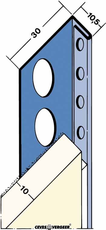Stucstop 2180 10 mm buiten RVS lengte 3000 mm