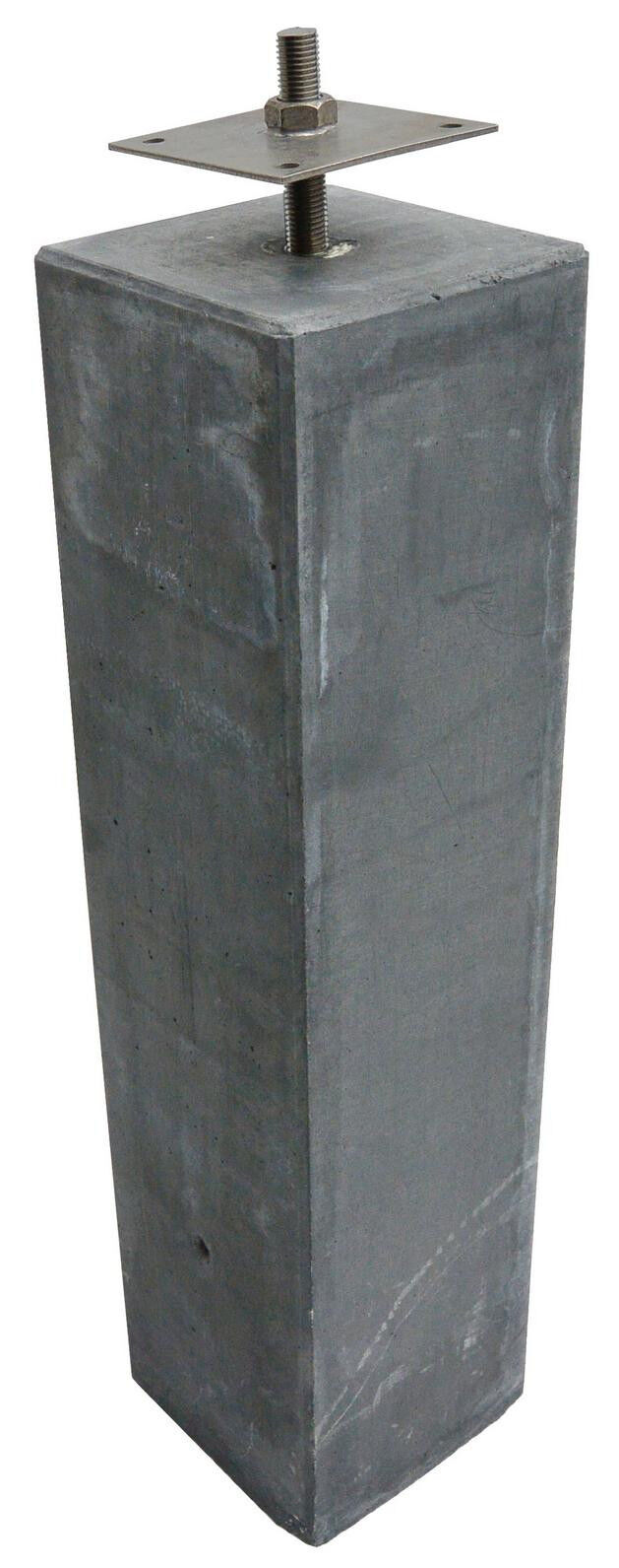Betonpoer antraciet glad TH-02 150 x 150 x 580mm incl RVS stelanker