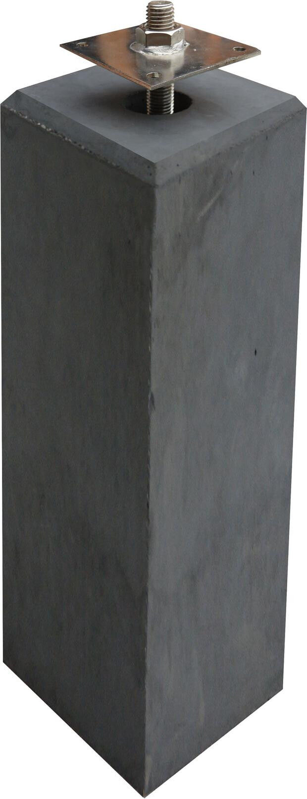 Betonpoer antraciet glad TH-04 170 x 170 x 580mm incl. RVS stelanker