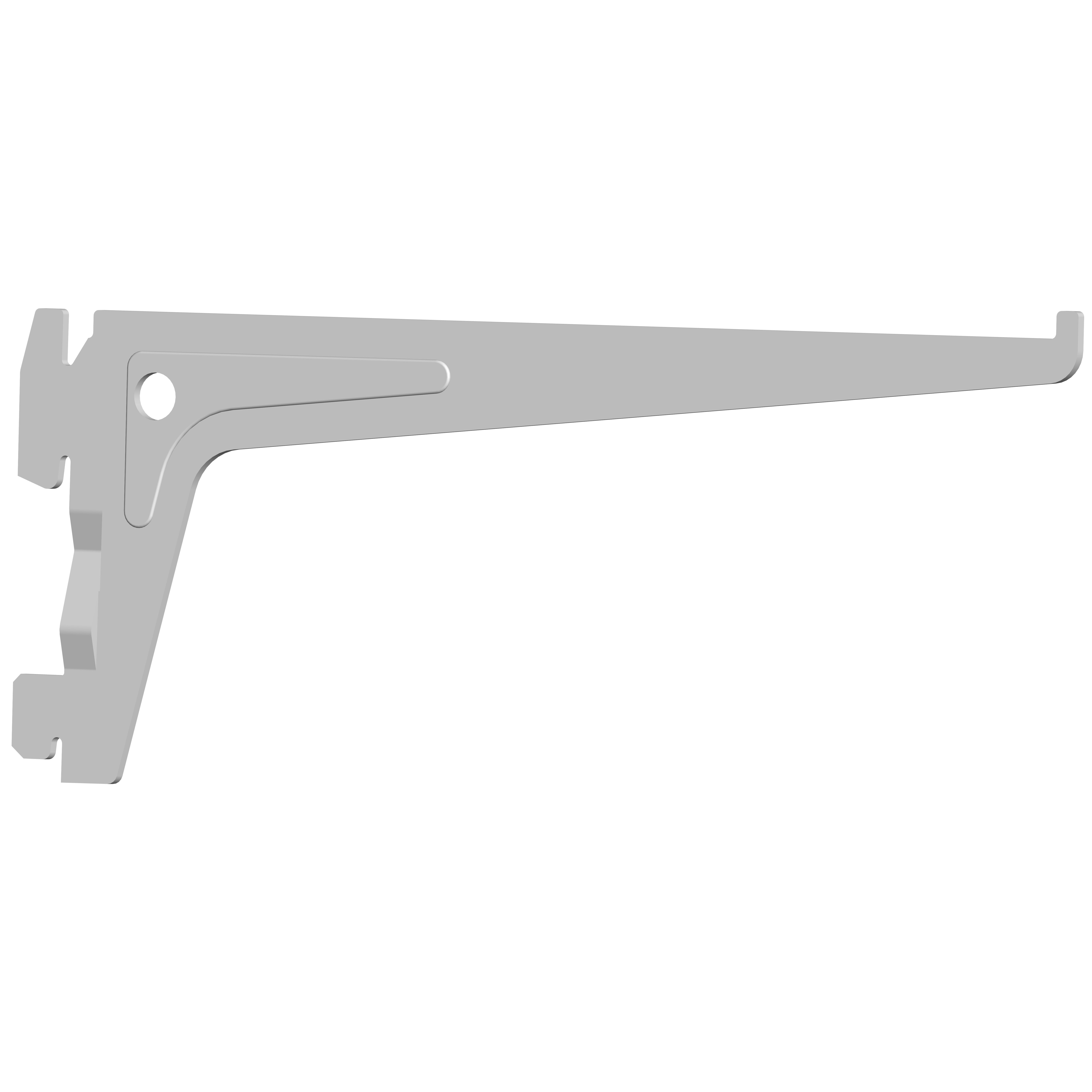 Drager Element enkel 2-haaks wit 20 cm