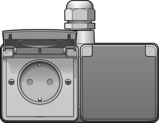 Niko Hydro (IP55) 700-37848 WCD-doos 2-v horizontaal RAL7035 grijs