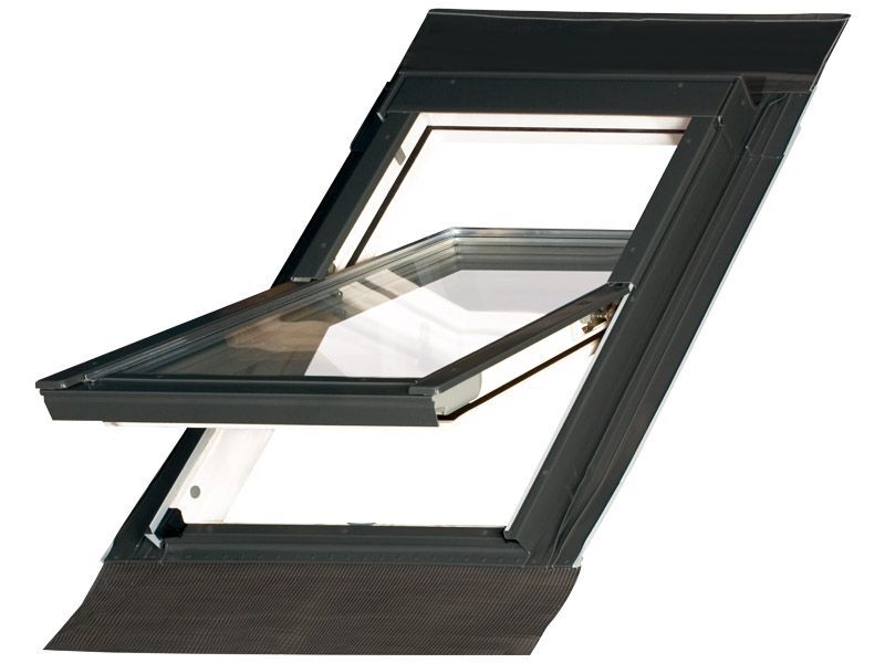 Fakro 4-pans dakraam FTK/W U2 AWMX antraciet (870RW4) 50 x 62 cm incl. gootstuk