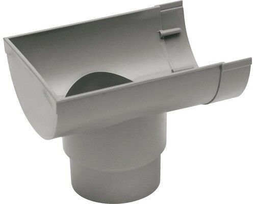 Mastgooteinduitloop 100 mm grijs PVC