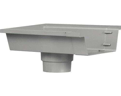Bakgooteinduitloop links 125 mm PVC Grijs