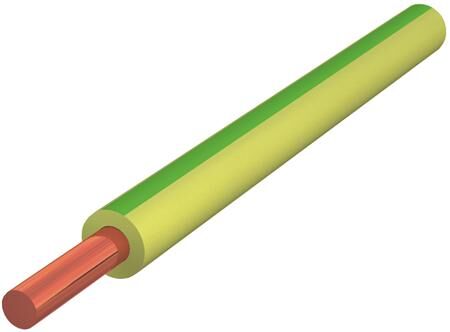 Installatiedraad 2.5 mm2 massief Geel/Groen 100 m1