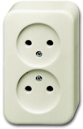 Busch-Jaeger WCD opbouw dubbel zonder randaarde beige