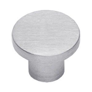 Platte knop op voetje t.b.v. kast RVS geb. rond 35 mm