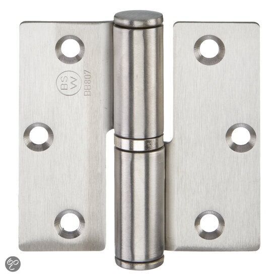 Kogelpaumelle RVS met rechte hoeken 90 x 90 mm rechts