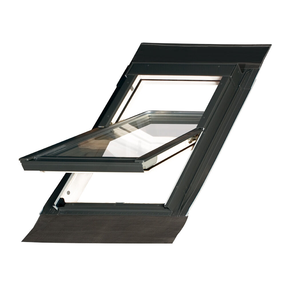 Fakro 4-pans dakraam FTK/W U2 AWMX antraciet (870RW4) 50 x 62 cm incl. gootstuk