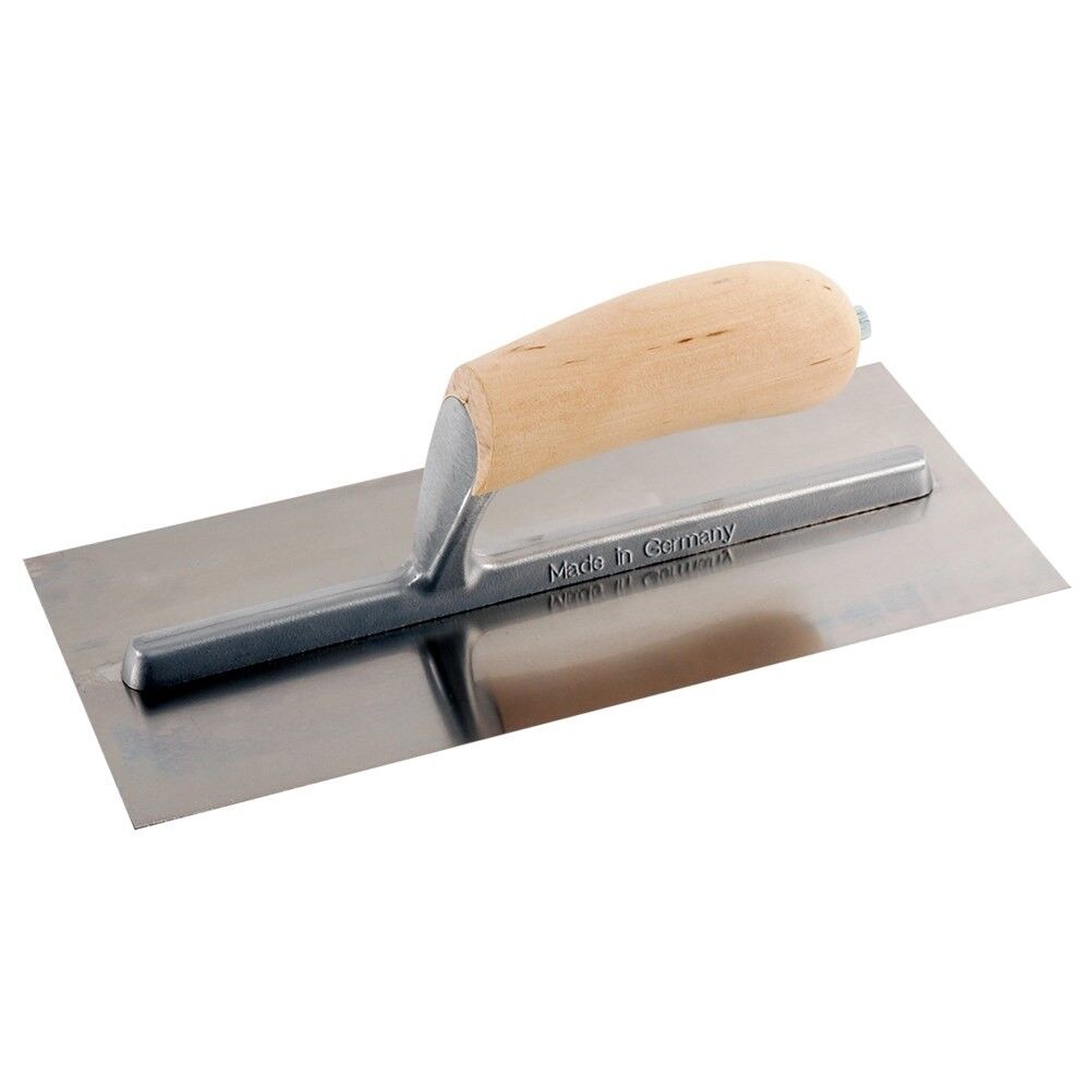 Pleisterspaan Super Prof 280 x 120 x 0.65mm RVS met houten handgreep