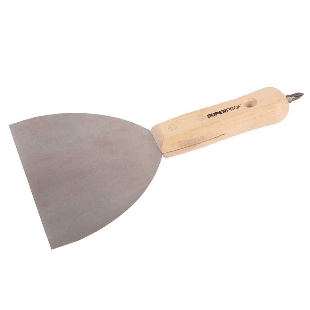 Spachtelmes Super Prof L = 150 mm RVS houten greep met schroefbit