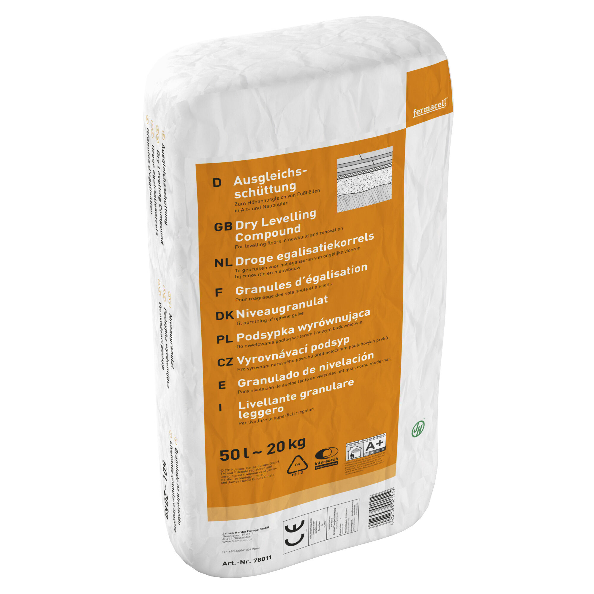 Fermacell egalisatiekorrels 50 Ltr
