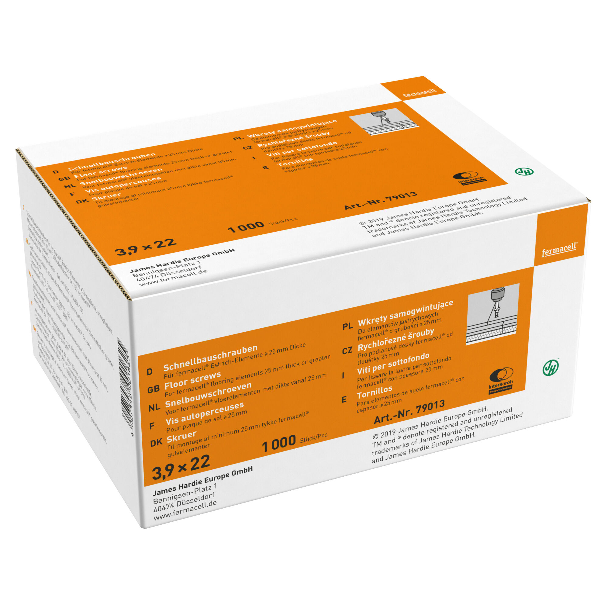 Fermacell snelbouwschroef 3.9 x 22 (1000 st/ds)