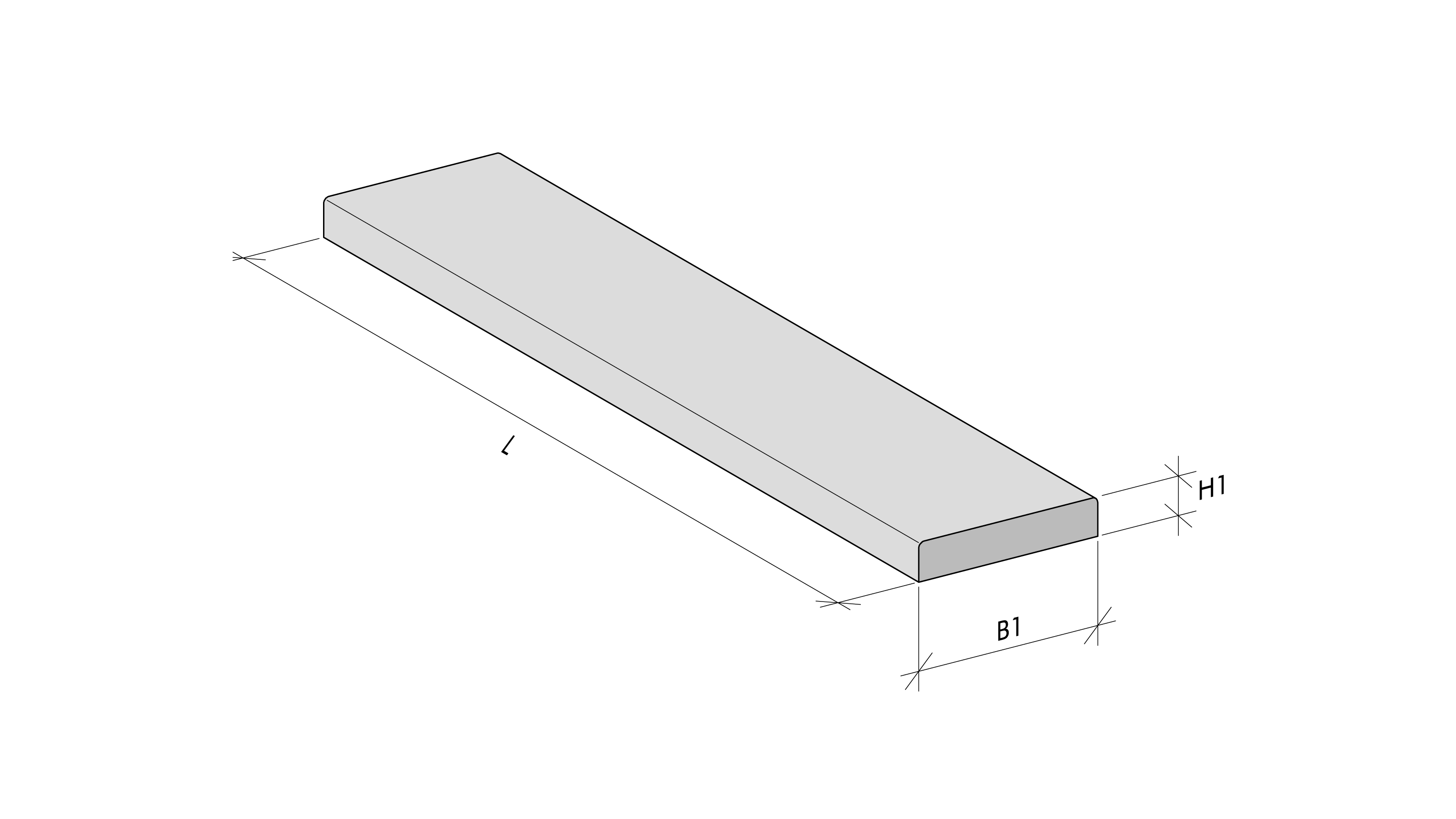 Holonite binnendeurdorpel 70 x 20 x 1000 mm antraciet