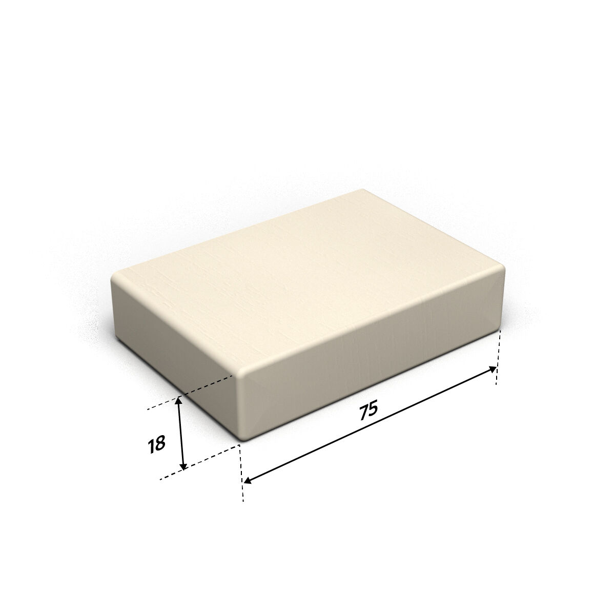 18 x 75 x 500 mm Neut modern MDF wit gegrond (2 stuks uit 1 lengte) FSC