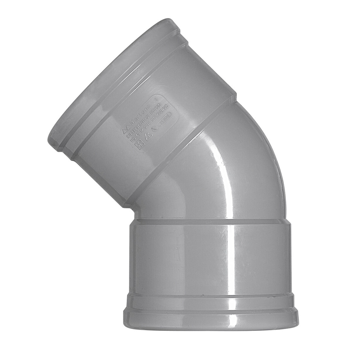 Bocht 125 mm DW 2xMM 45 gr.