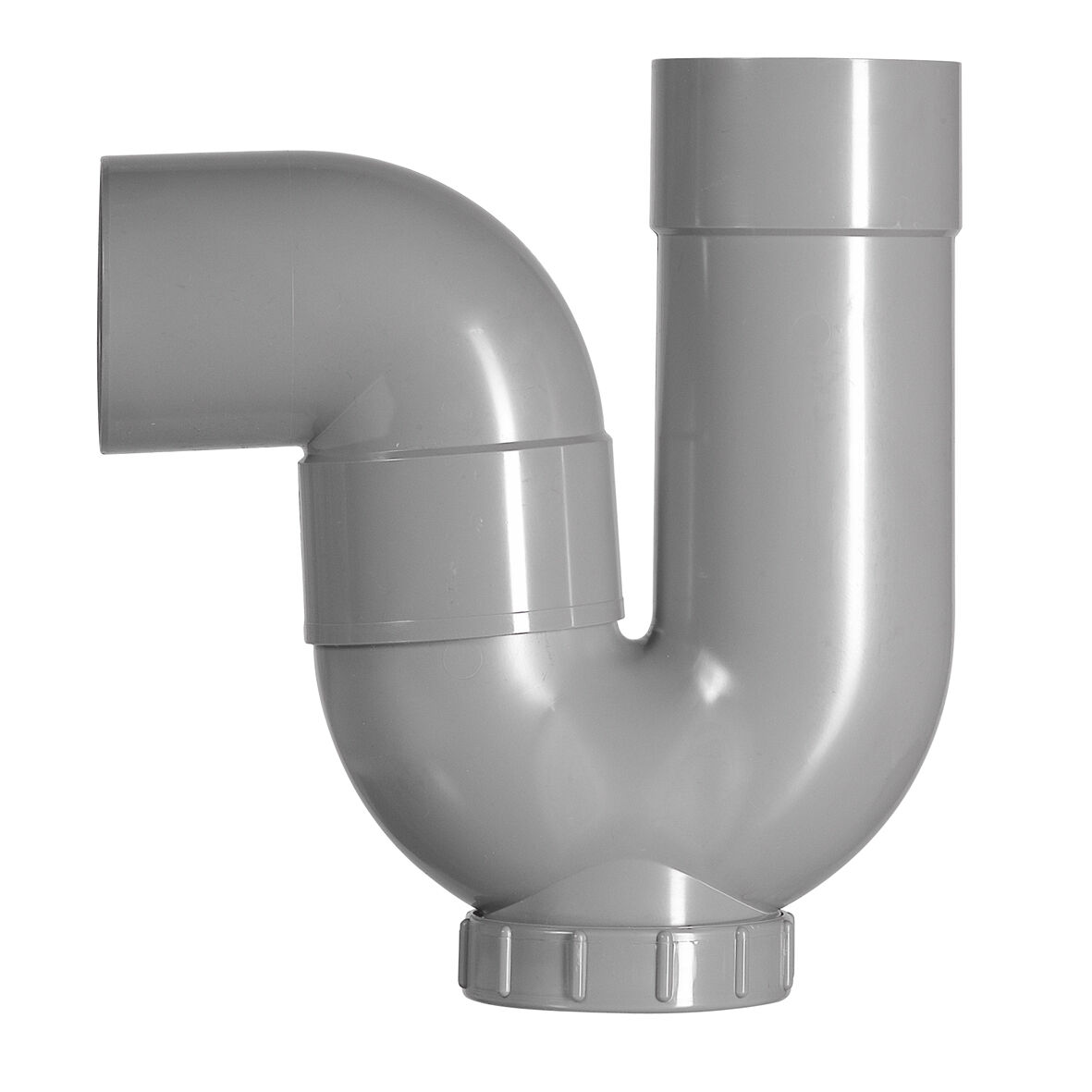 80 mm P-sifon met ontstopping Grijs