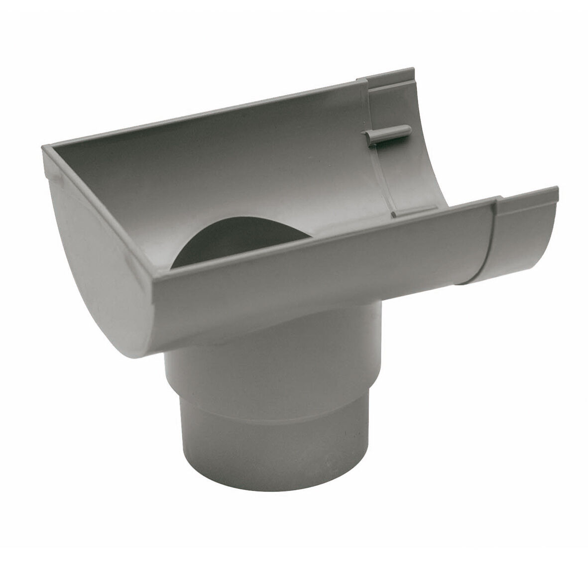 Mastgooteinduitloop 100 mm grijs PVC
