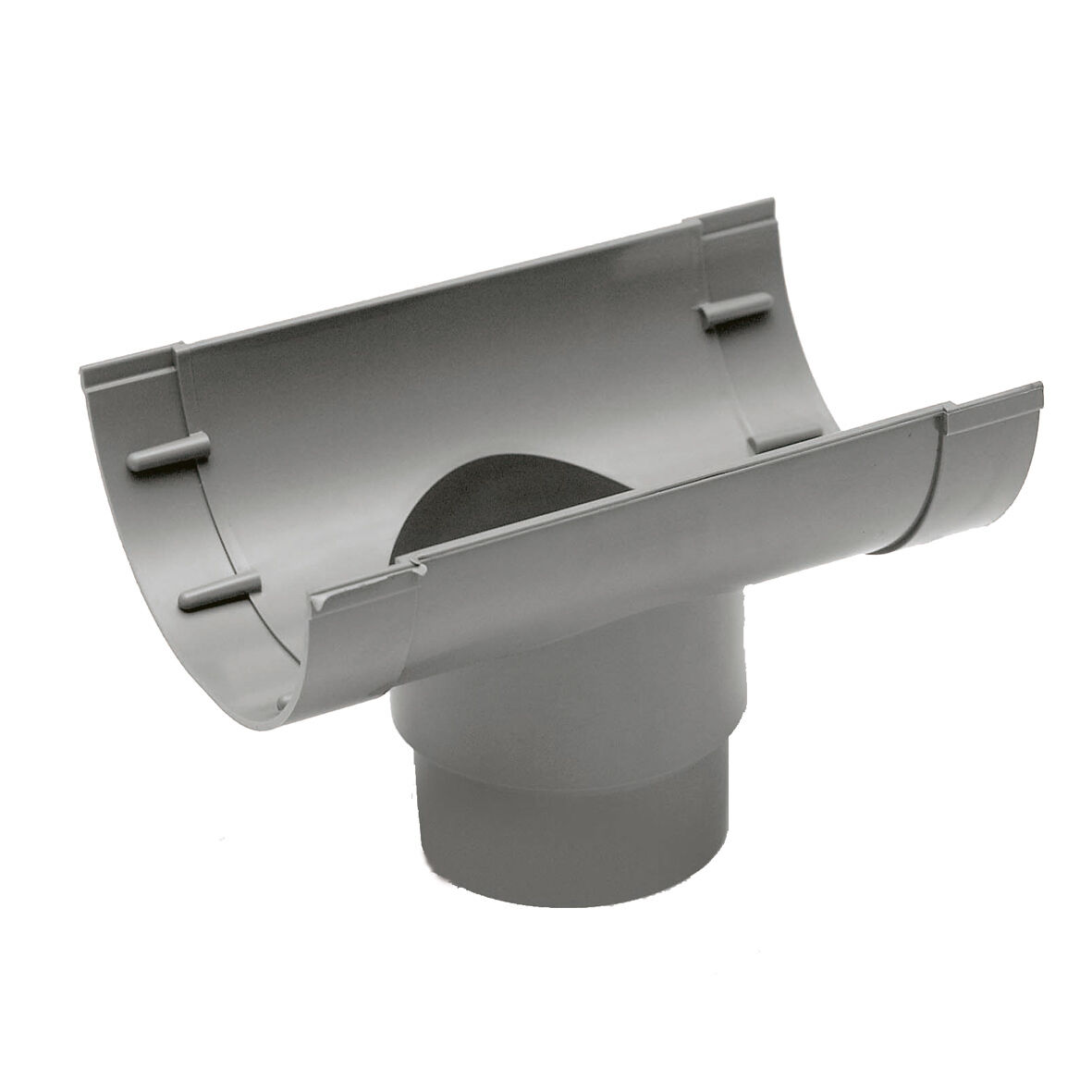 Mastgootuitloop 100 mm grijs PVC