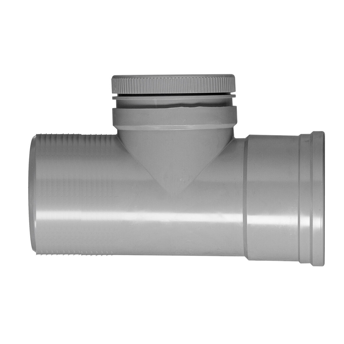 T-stuk 125 mm. incl. ontstoppingsdeksel 1 x MM