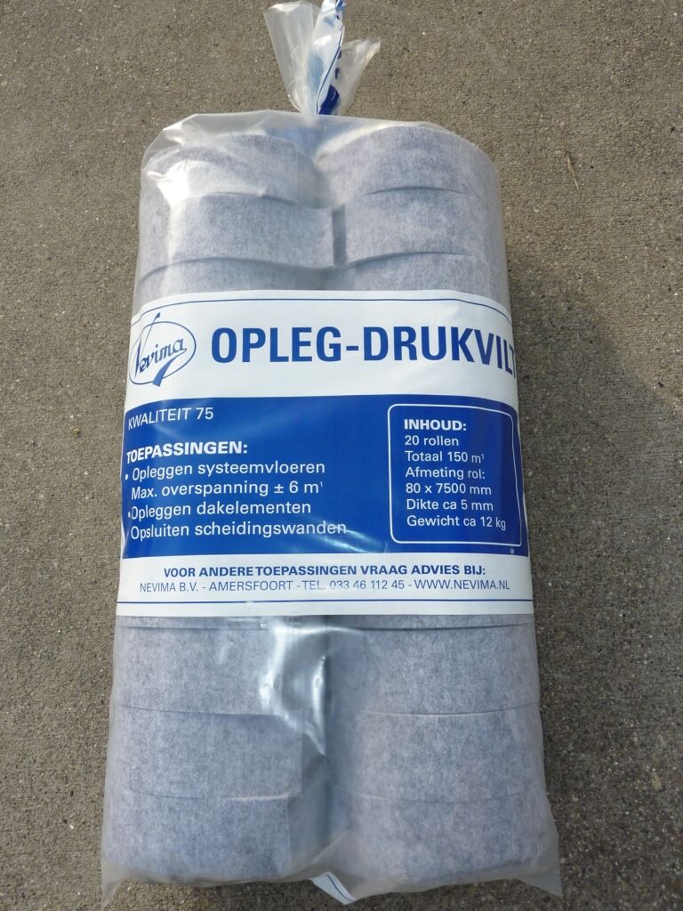 Nevima-75 opleg-drukvilt afm. 80 x 5 x 7500mm (20 rol/zk)
