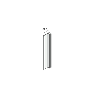 11 x 31 x 4000 mm Keralit basis eindprofiel (2807), Aluminium