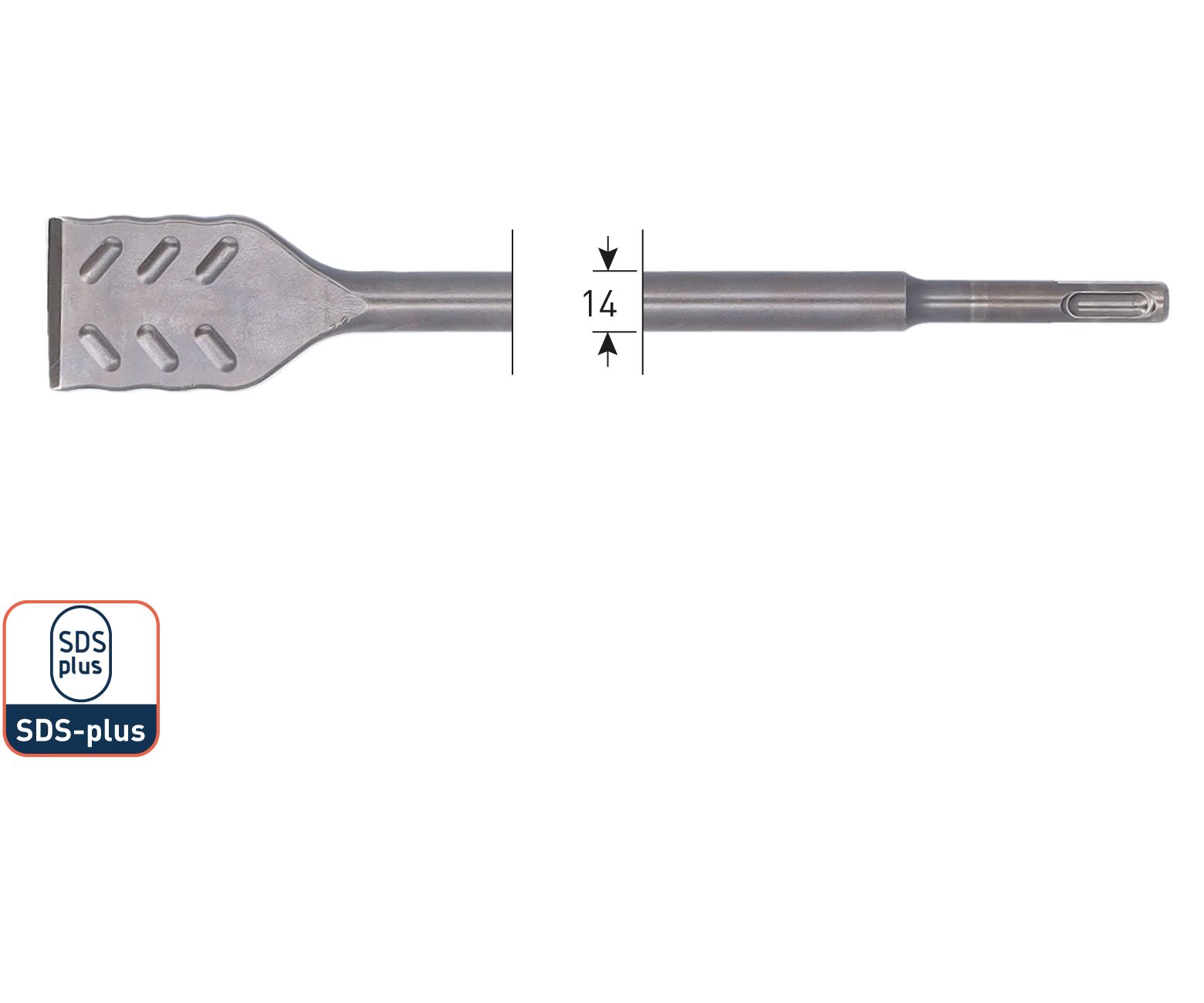 Rotec SDS-plus Spadebeitel, V-Breaker, 40x250 mm (vpe 1)