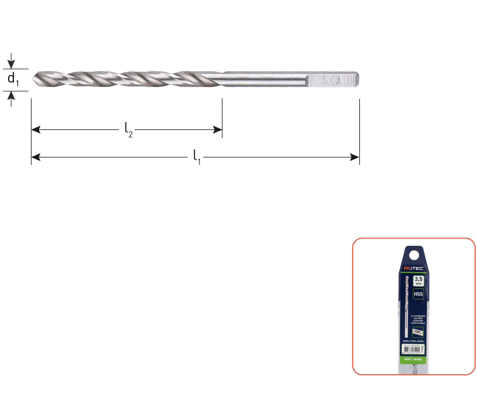 Rotec HSS Boor tbv 268.0001 ø2