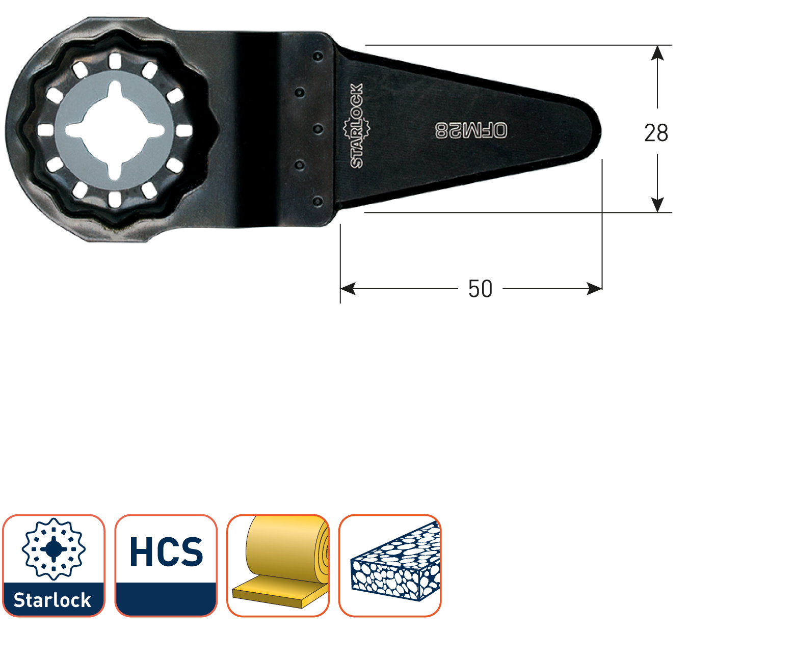 Rotec OFM 28 Starlock universele voegensnijder 28x50 (vpe 1)