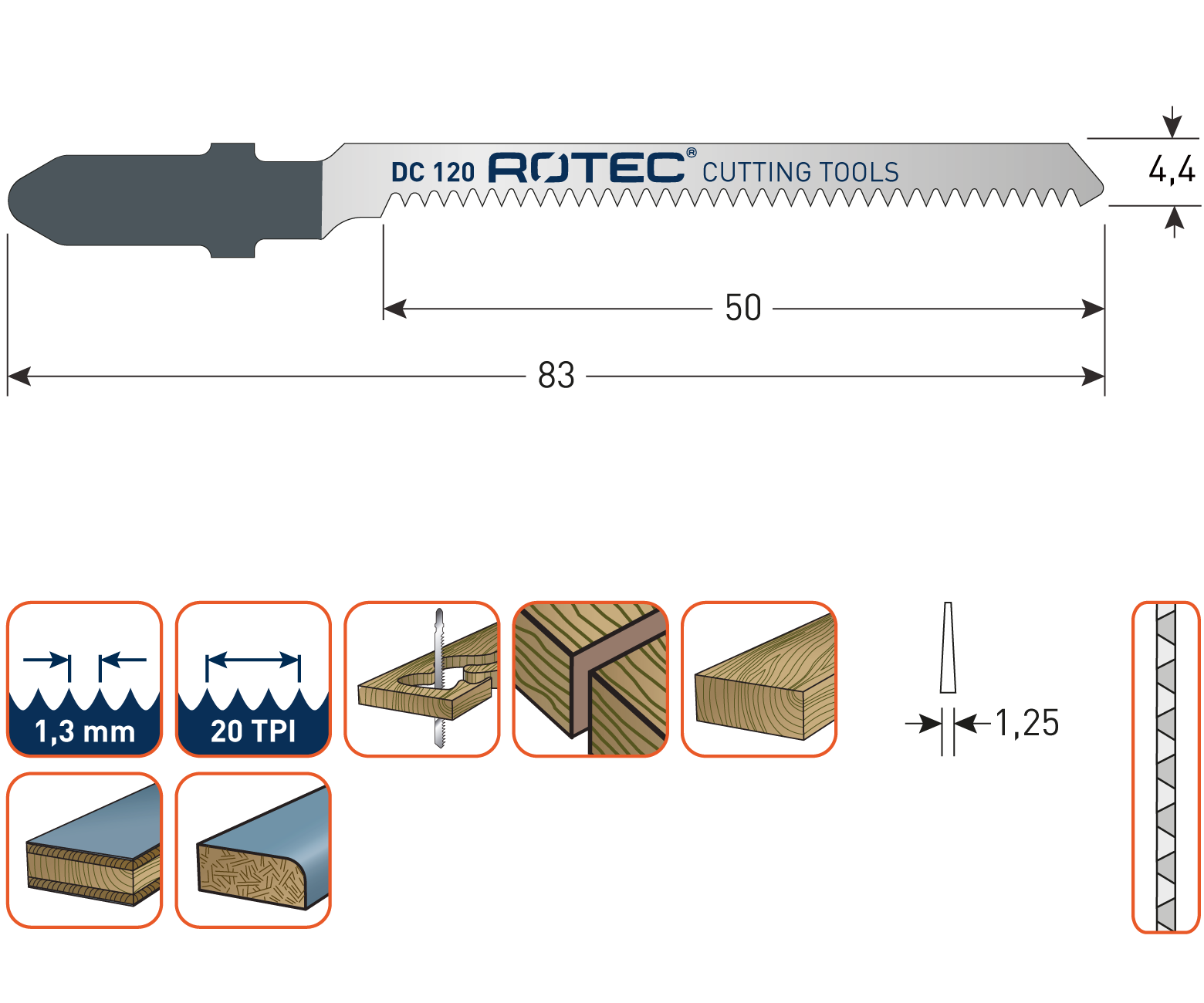 Rotec Decoupeerzaagblad DC120 / T101AO (vpe 5)
