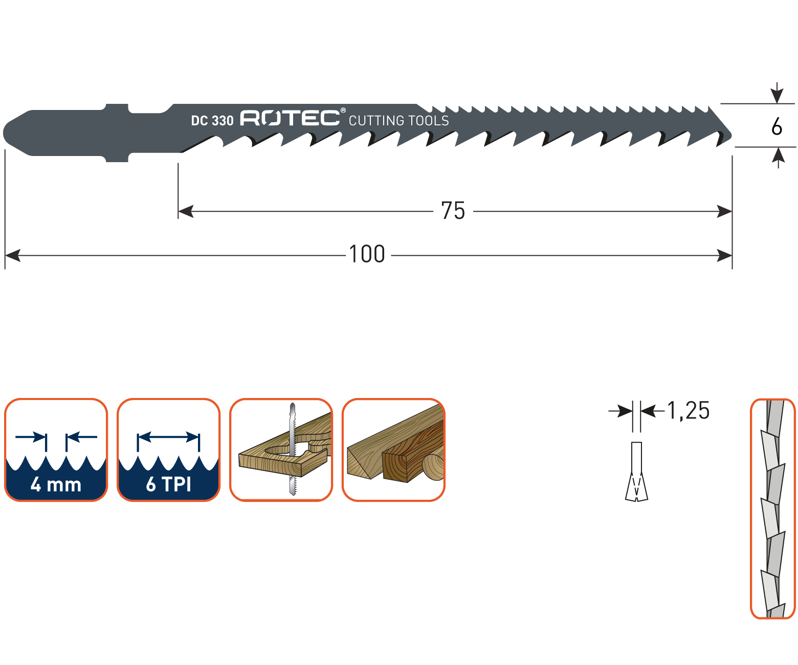 Rotec Decoupeerzaagblad DC330 (vpe 5)