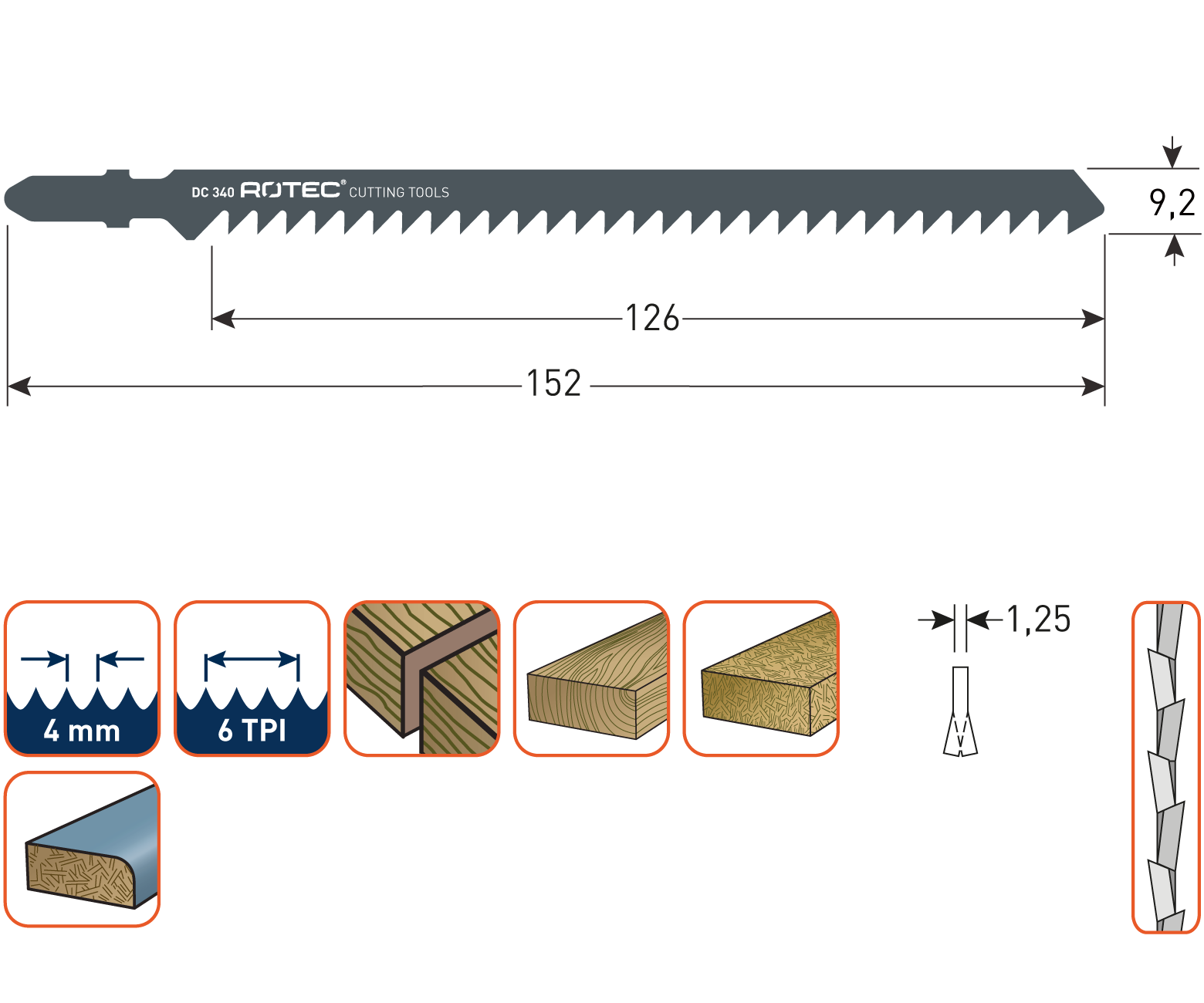 Rotec Decoupeerzaagblad DC340 / T344D (vpe 5)