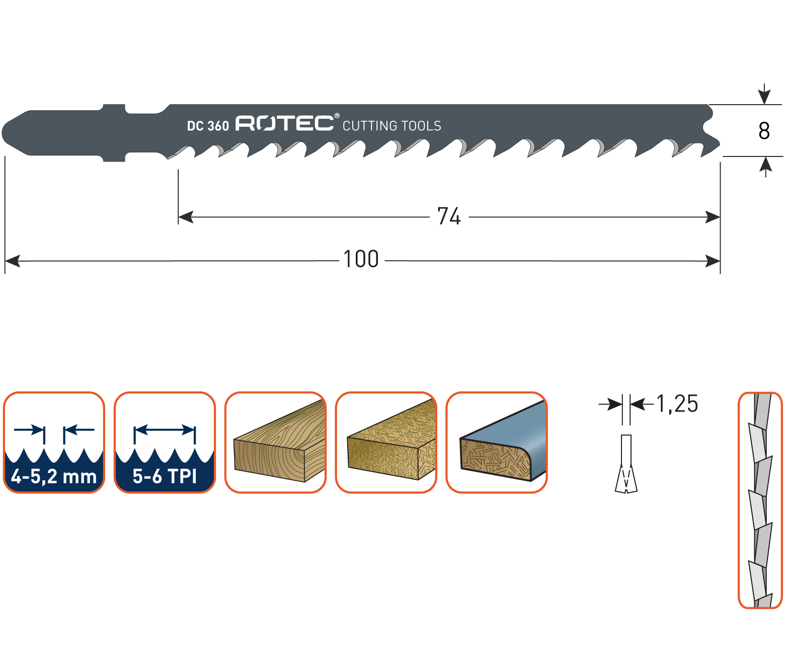 Rotec Decoupeerzaagblad DC360 / T144D (vpe 5)
