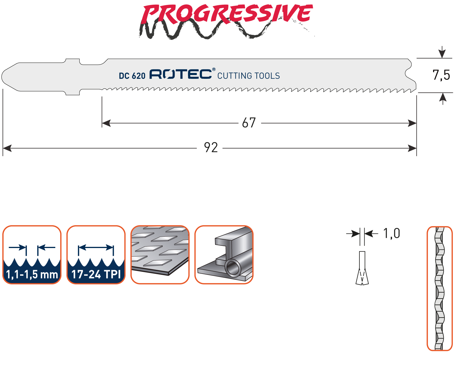 Rotec Decoupeerzaagblad DC620 / T118A (vpe 5)