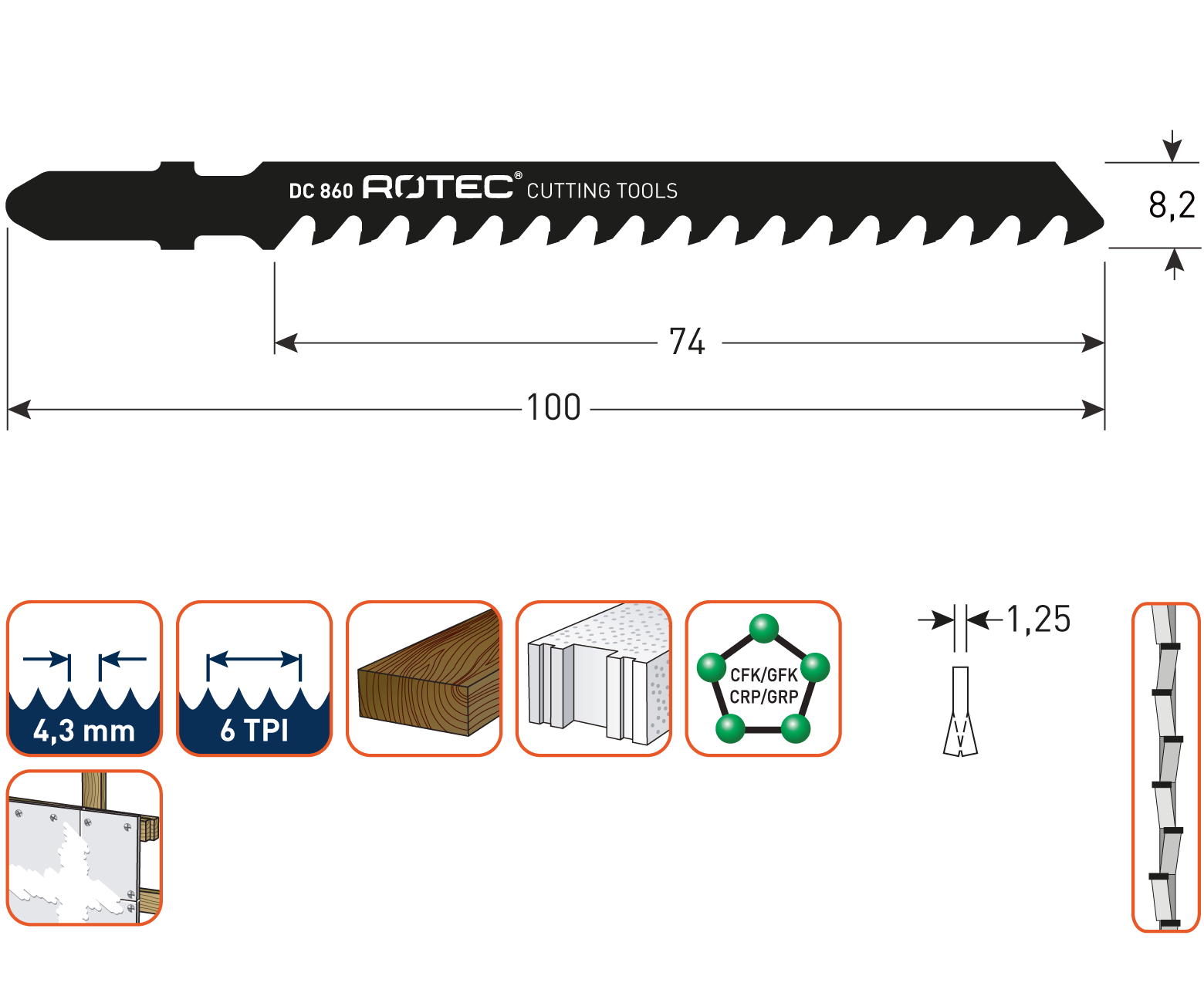 Rotec Decoupeerzaagblad DC860 / T141HM (vpe 3)