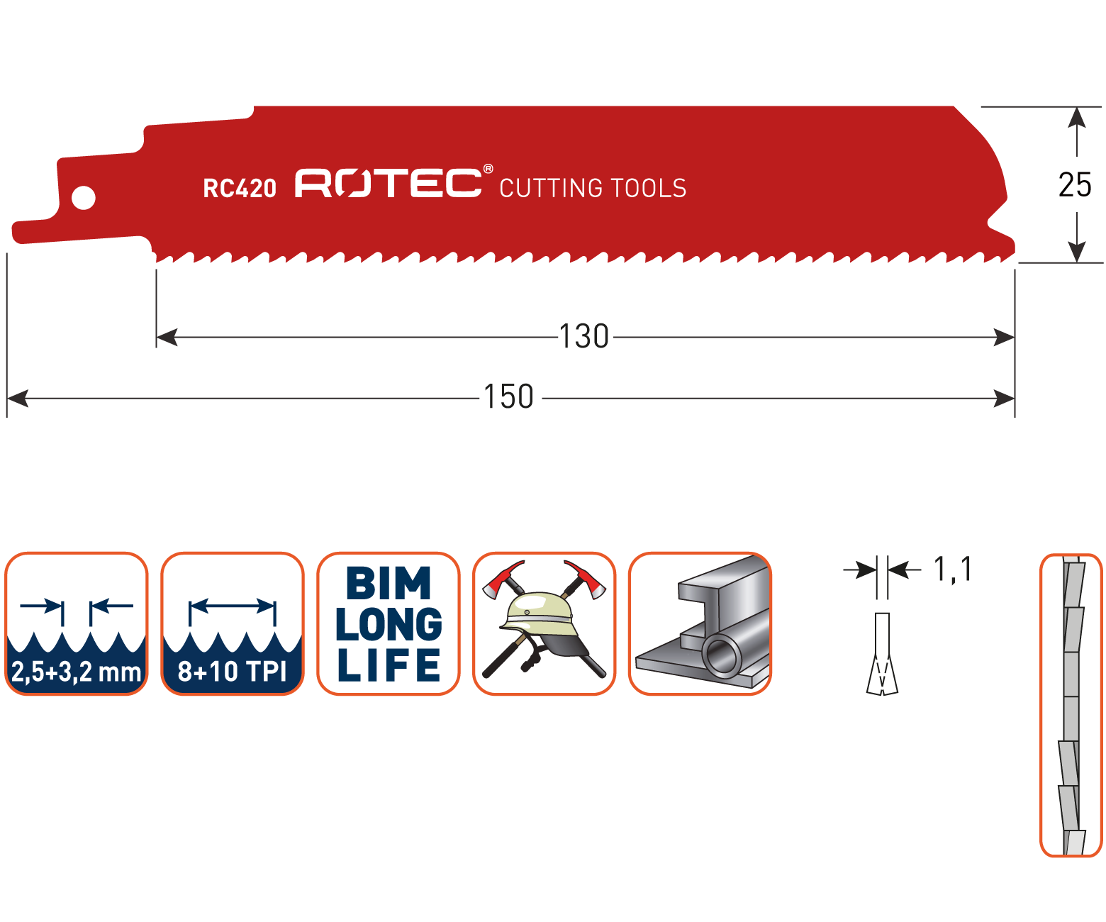 Rotec Reciprozaagblad RC420 / S926CHF (vpe 5)