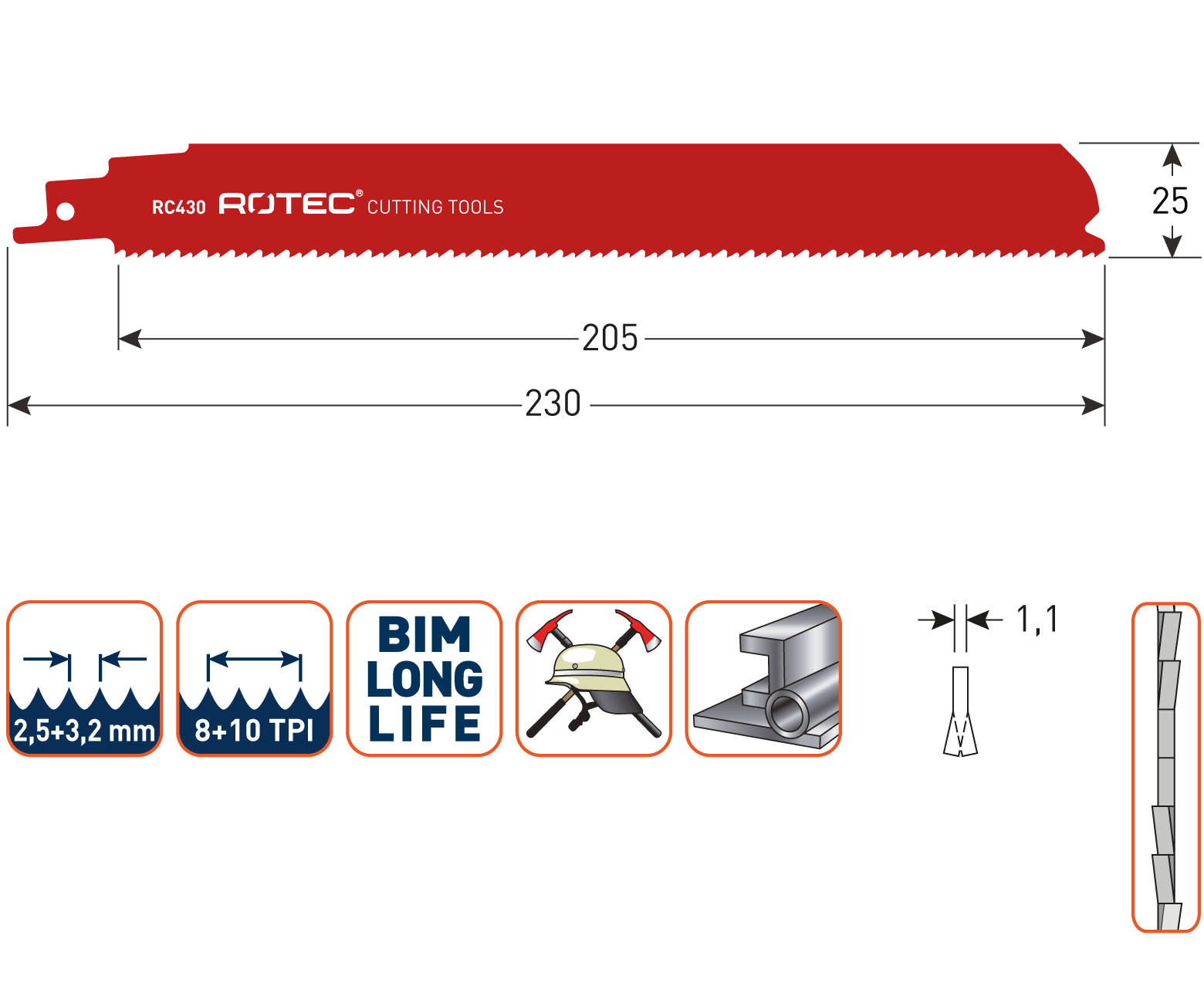 Rotec Reciprozaagblad RC430 / S1126CHF (vpe 5)