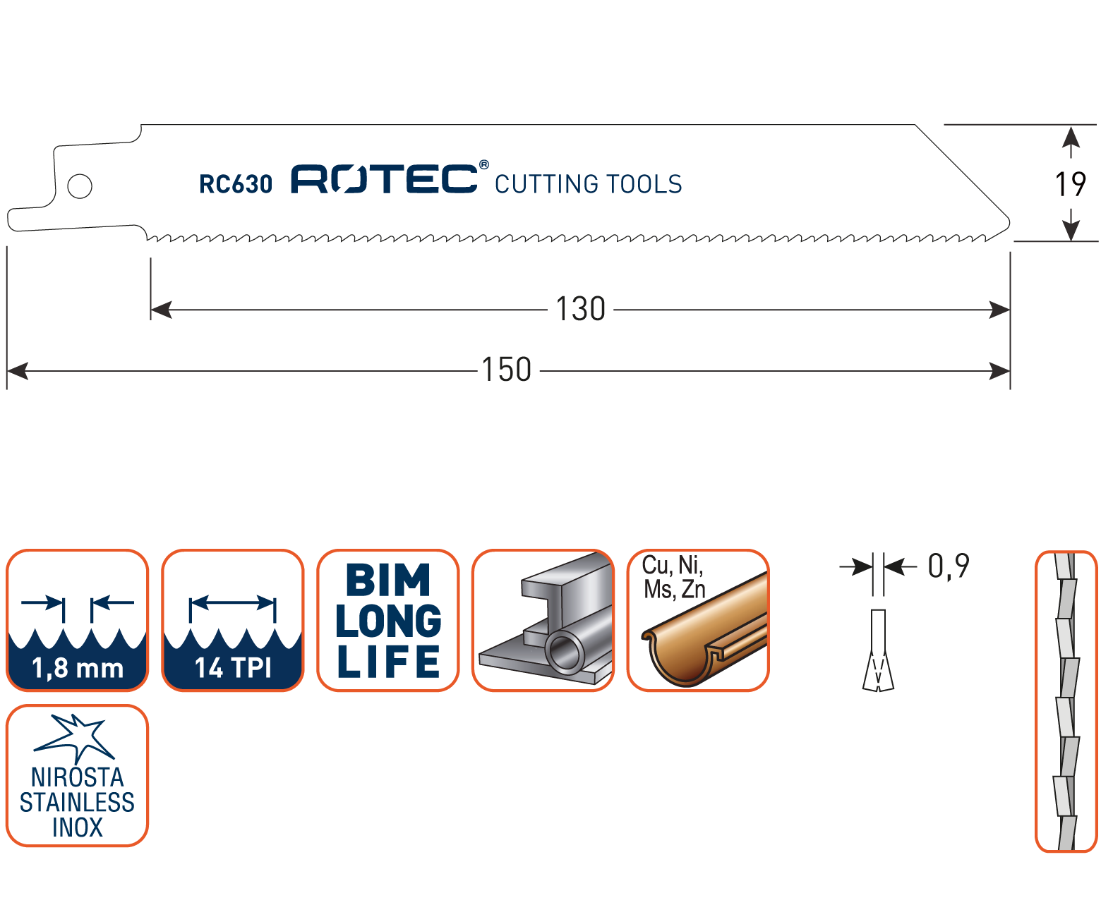 Rotec Reciprozaagblad RC630 / S922BF (vpe 5)