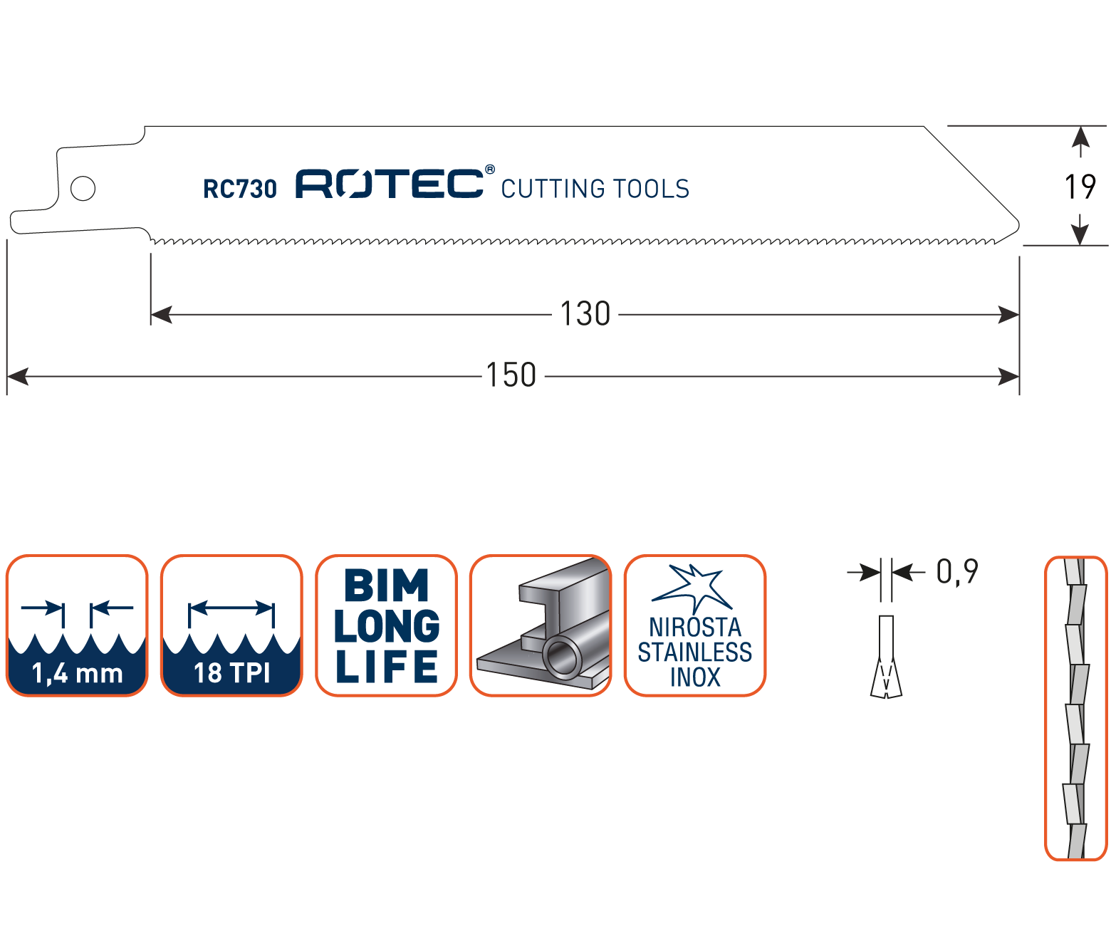 Rotec Reciprozaagblad RC730 / S922EF (vpe 5)