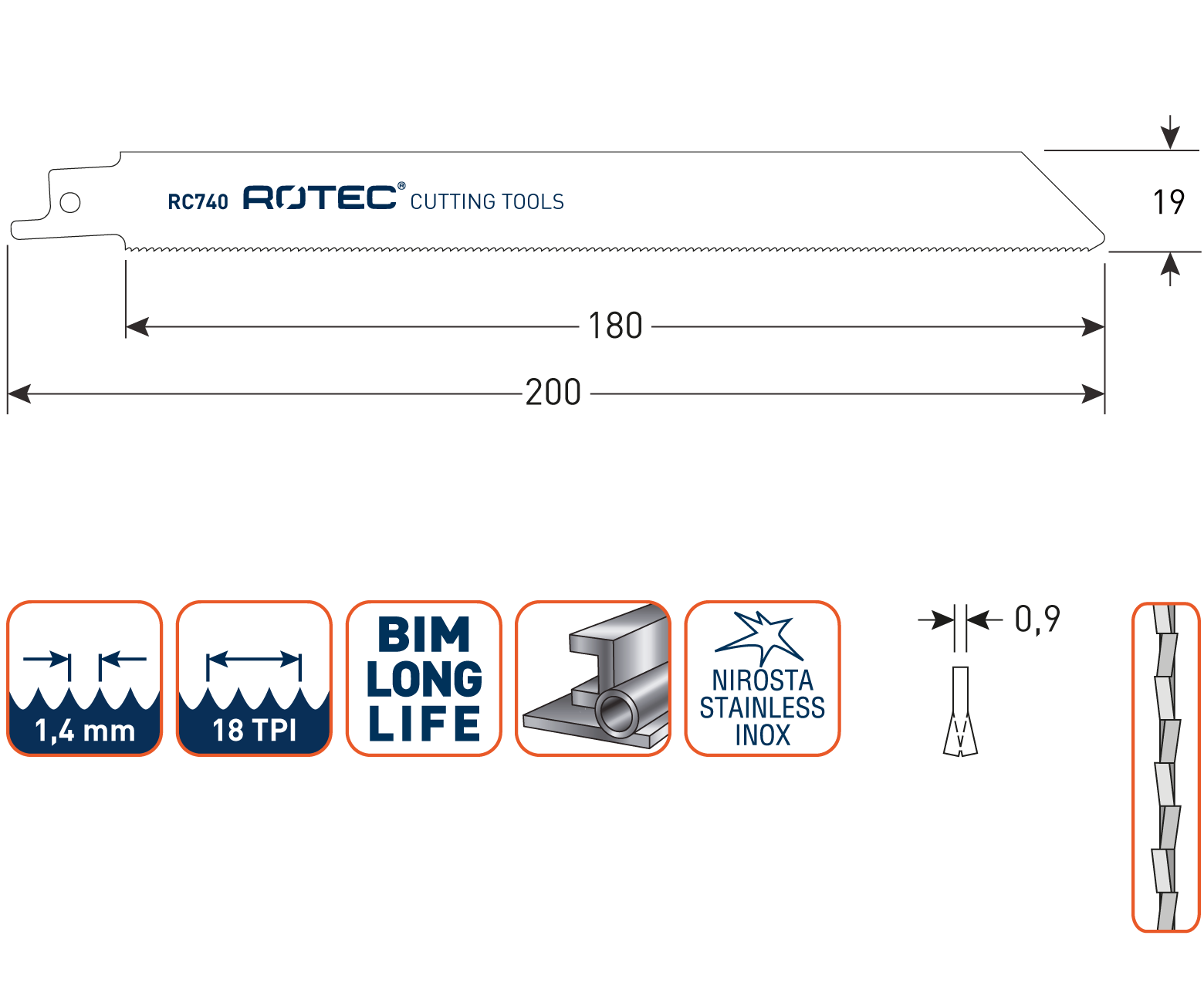 Rotec Reciprozaagblad RC740 / S1122EF (vpe 5)
