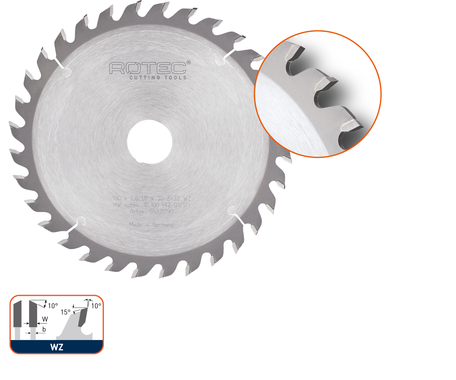 Rotec OPTI-LINE HM Zaagbl. voor accu-mach., Z=24, WZ, ø160x1,8x20 (vpe 1)