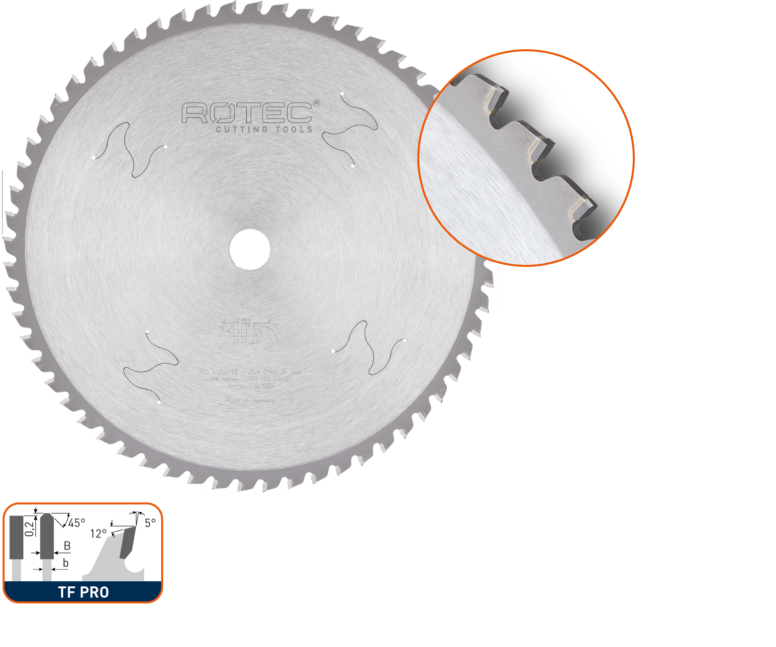 Rotec HM dry-cutter zaagblad sandwich, ø160x1,5x20 Z=48TF (vpe 1)