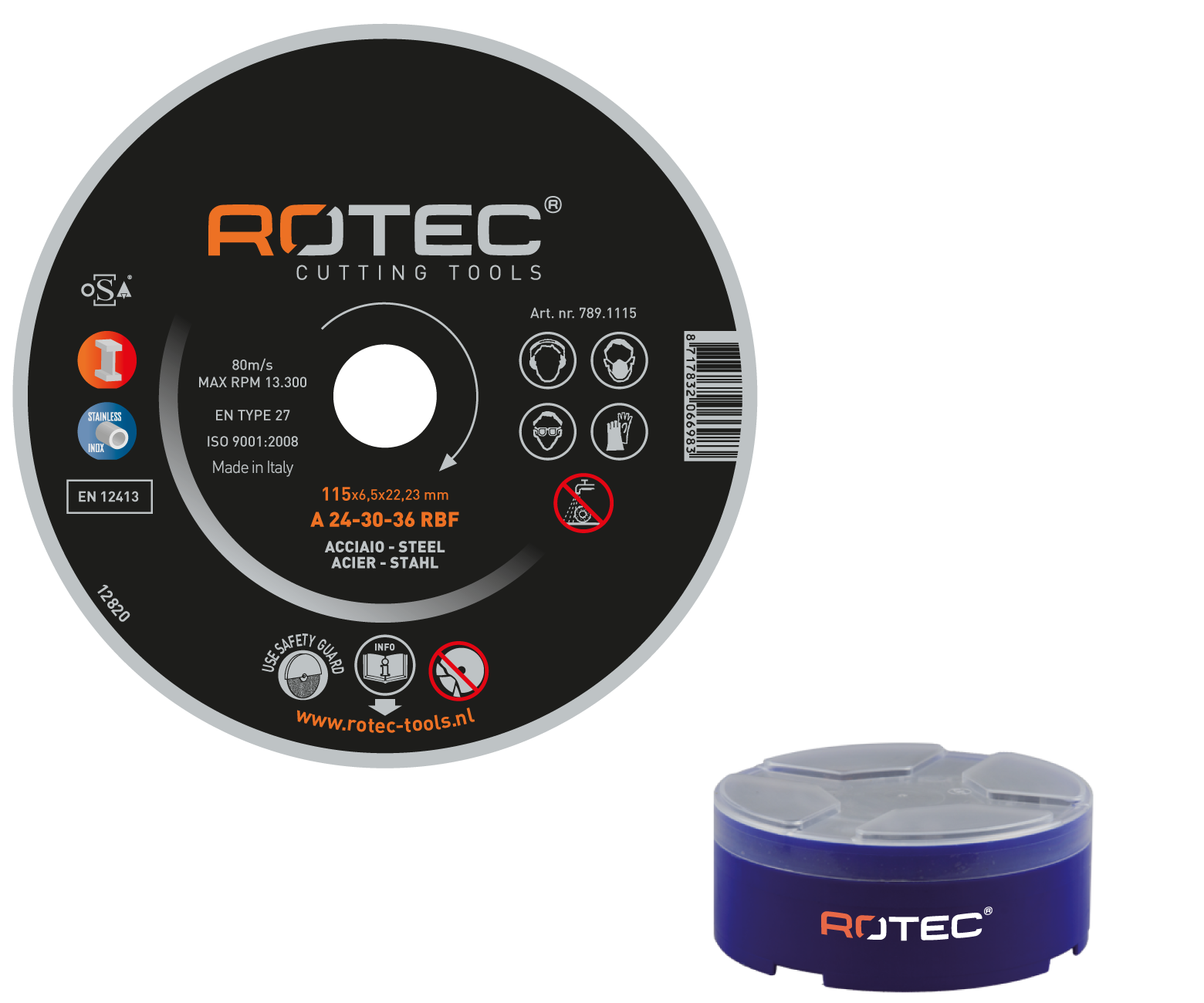 Rotec Afbraamschijf 'STAAL' ø125x6,5xø22,2 (vpe 10)